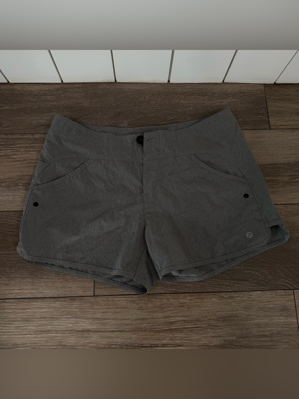 Pelagic Gray Athletic Shorts for Women